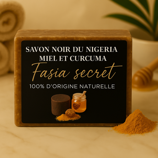 Savon noir du Nigeria clarifiant CURCUMA ET MIEL