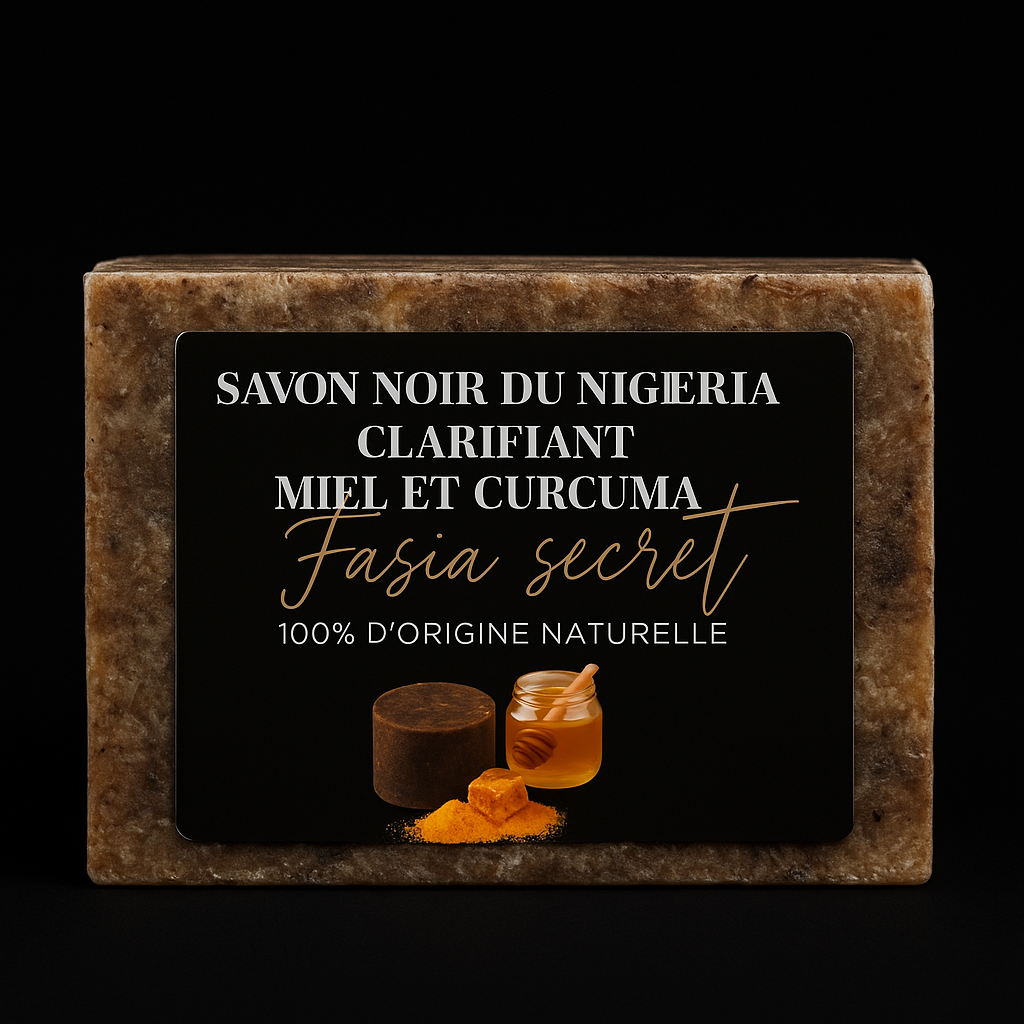 Savon noir du Nigeria clarifiant CURCUMA ET MIEL