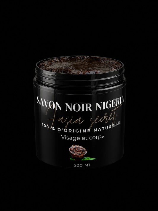 Savon noir du Nigeria hydratant  ( AVEC HUILES + VITAMINES FORMAT 500 ML )