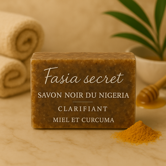 SAVON NOIR NIGERIA CLARIFIANT CURCUMA ET MIEL