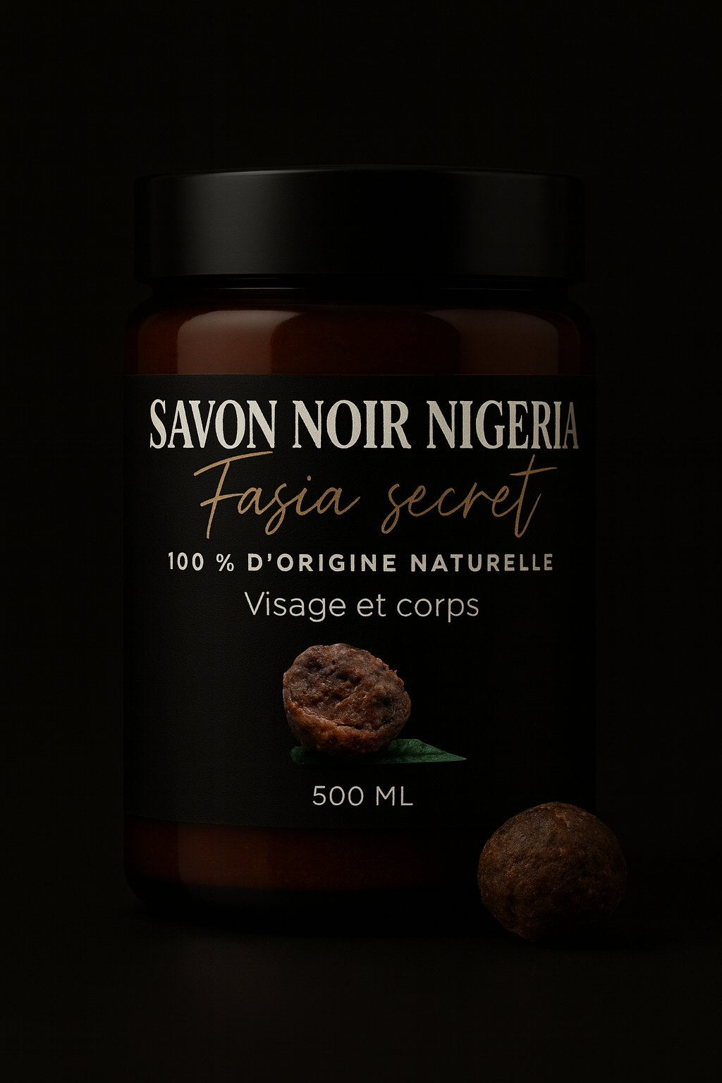 Savon noir du Nigeria hydratant  ( traité FORMAT 500 ML )
