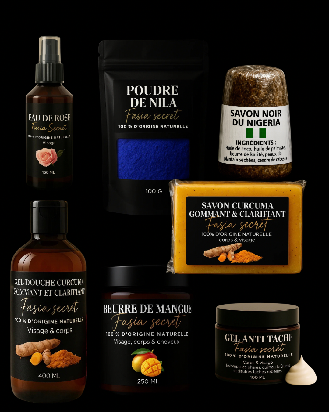 Routine complète Correctrice – Hyperpigmentation, Taches & Boutons au naturel ( Corps & Visage )