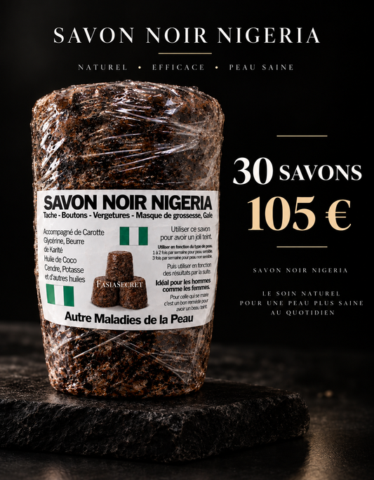 30 SAVON NOIR DU NIGERIA PUR TRAITANT - Boutons – Imperfections – Peau nette