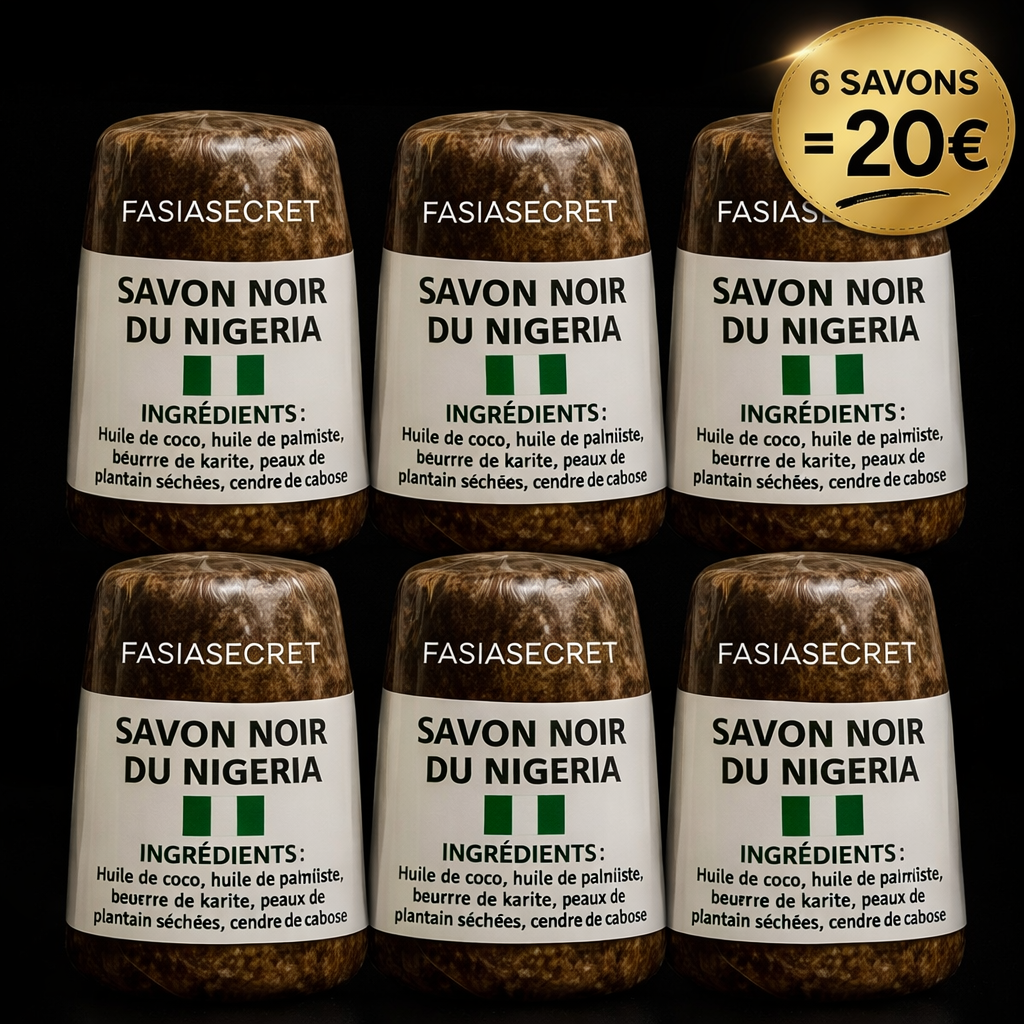 SAVON NOIR DU NIGERIA PUR TRAITANT (5 SAVON ACHETER = 1 SAVON OFFERT, 6 POUR 20 EUROS)